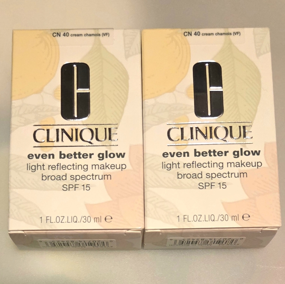 Clinique Even Better Glow Foundation Lot of 2 - CN40 Cream Chamois